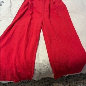 Francescas Red Wide-Leg Pants